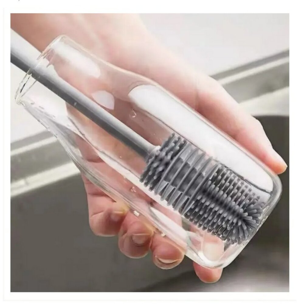 Gray Bottle Cleaning Brush Jar Containers Mini-blinds Cleaner 13" Long-handled